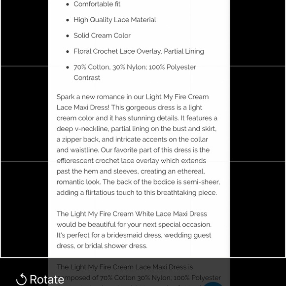 Light My Fire Cream Lace Maxi Dress. Brand New never warn! - Picture 2 of 2